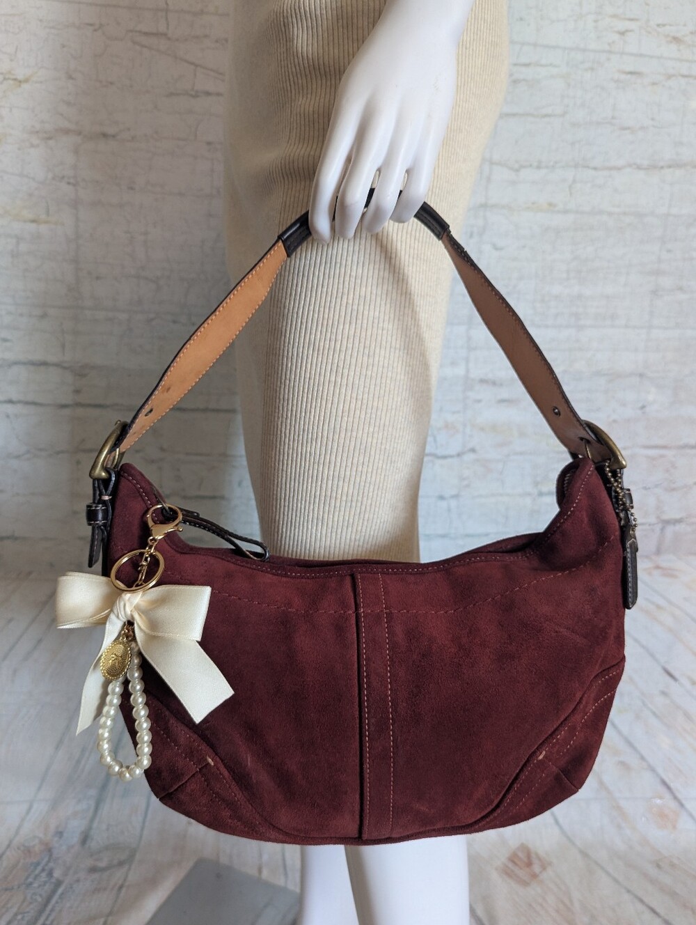 vintage Coach Soho Suede Crescent Hobo Bag - Picture 11 of 15